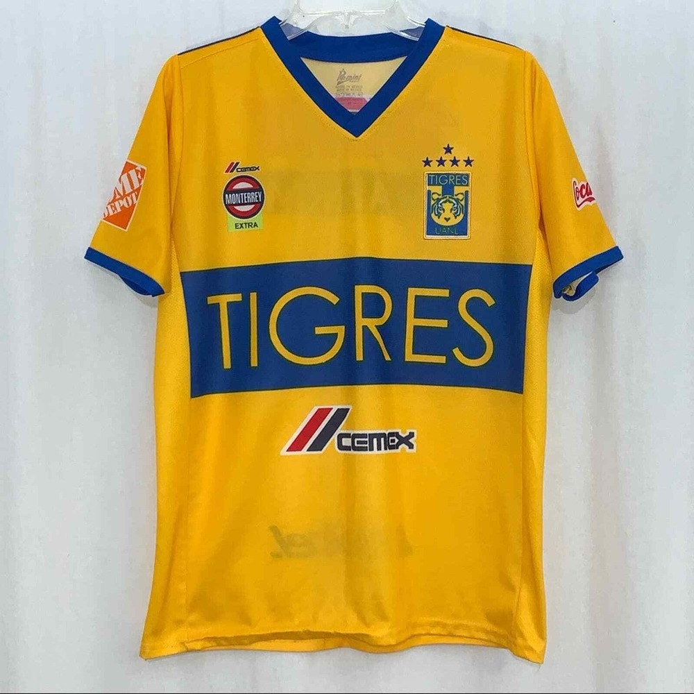 Remini Tigres UANL Soccer Jersey Mens M Yellow Blue Liga MX Cemex Sponsor